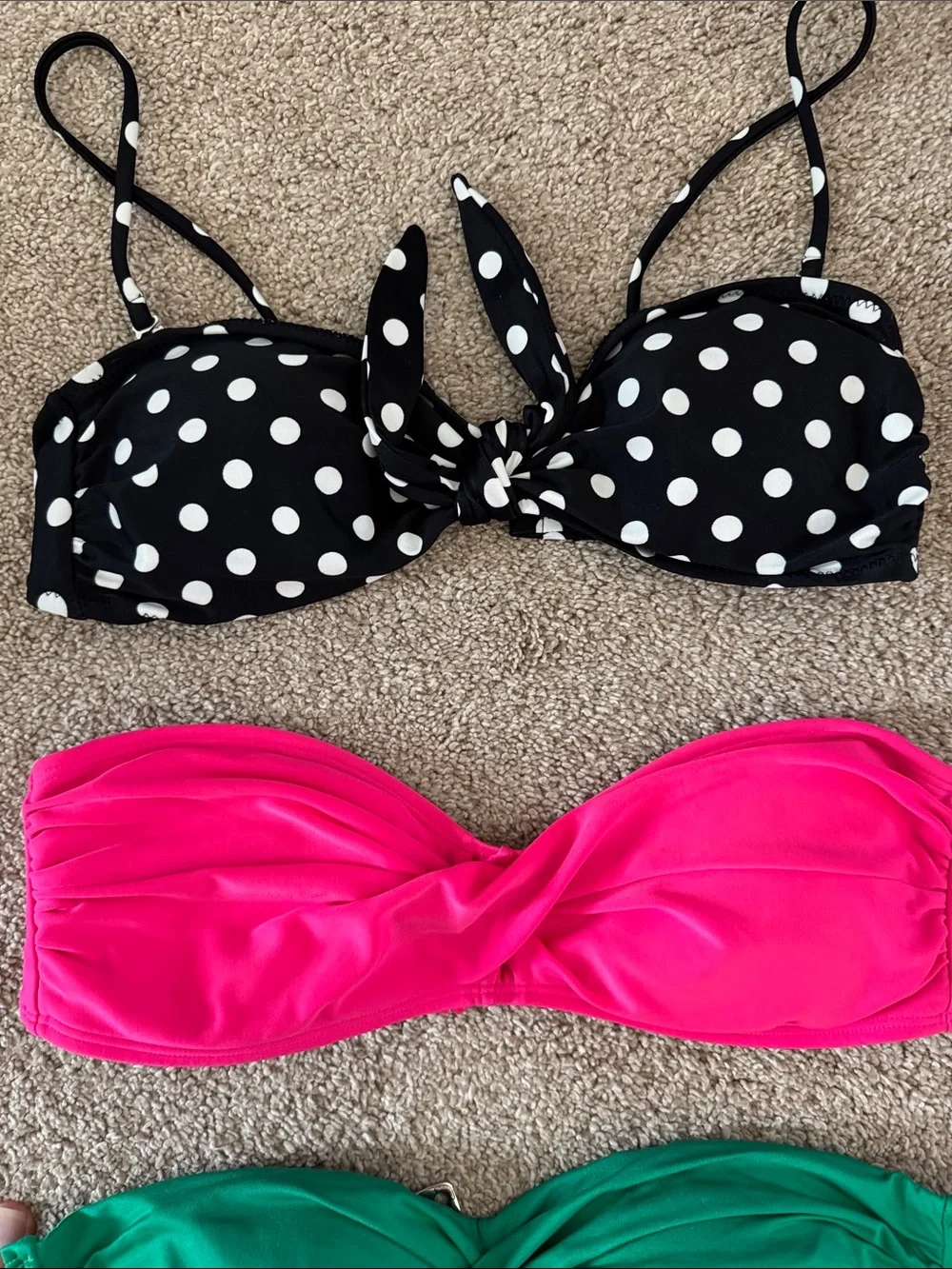 Lot of 10 Women’s Bandeau Bikini Tops, Multiple Colors, Size Small